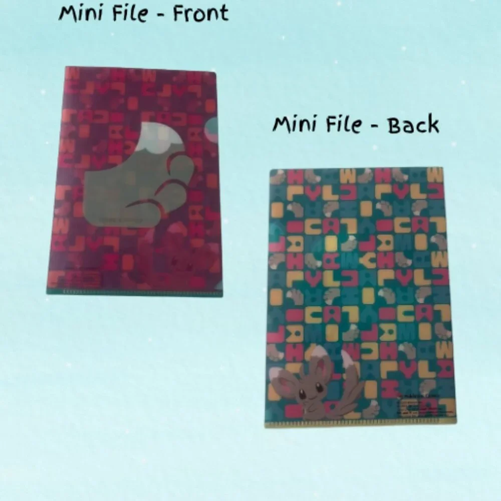 Pokémon Center Minccino A4 Clear File & Mini Folder Set – Japan Exclusive